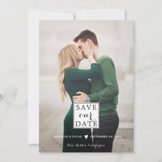 Charming Love Modern Save the Date Photo Card (Voorkant)