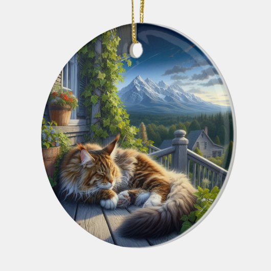 Charming Maine Coon Keepsake Keramisch Ornament (Links)