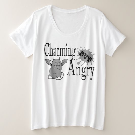 Charming mais en colère petit chat diable drôle ci (Design devant)