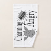 Charming mais en colère petit chat diable drôle ci (Serviette à main)