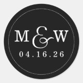 Charming Mariage Monogram Sticker - Noir (Devant)