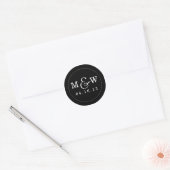 Charming Mariage Monogram Sticker - Noir (Enveloppe)