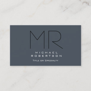 Charming Modern Monogram Grey Clean Visitekaartje