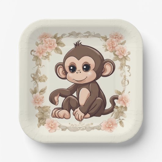 Charming Monkey Papieren Bordje (Voorkant)