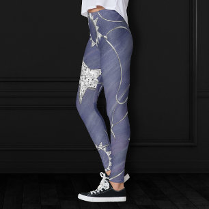 Charming Mystique   Silver Moon Stars Sun Amulet Leggings