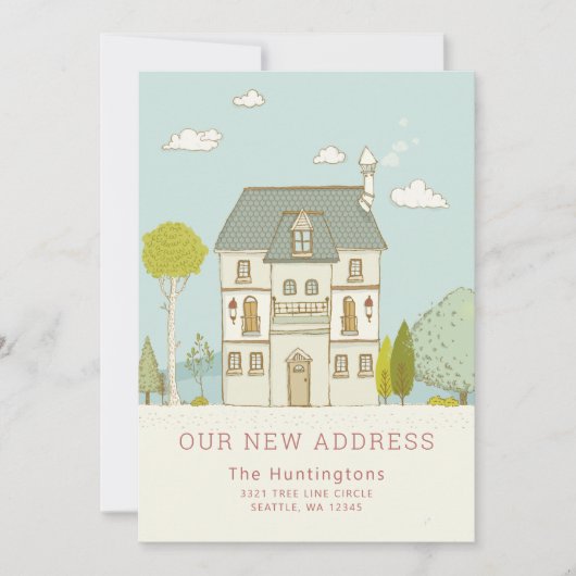 Charming New Home Moving Faire-part (Devant)