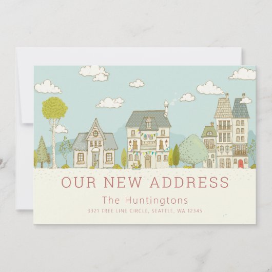 Charming New Home Moving Faire-part (Devant)