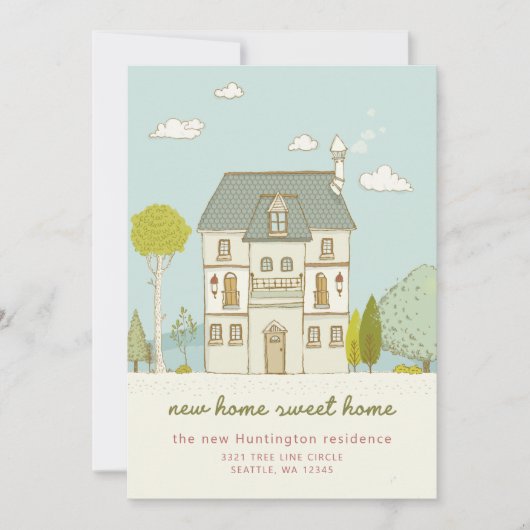 Charming New Home Sweet Home Moving Faire-part (Devant)