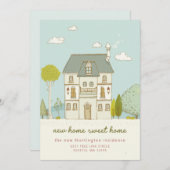 Charming New Home Sweet Home Moving Faire-part (Devant / Derrière)