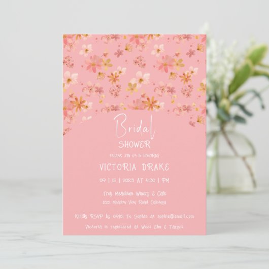 Charming Painal Floral Douche Invitation (Debout devant)