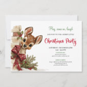 Charming peeking reindeer editable invite download kaart (Voorkant)