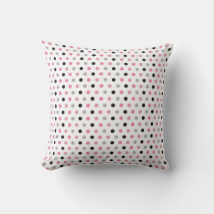 Charming Pink and Gray Polka Dots Kussen