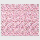 charming pink bow pattern cadeaupapier (Vlak)