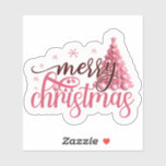 Charming Pink Christmas Sticker<br><div class="desc">Célébrez l'esprit joyeux des vacances avec cet autocollant rose vif avec un arbre de Noël joliment décoré.</div>