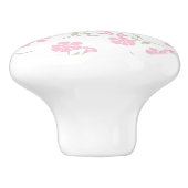 Charming Pink Floral Pattern Ceramic Knob for Deco Keramische Knop (Zijkant)