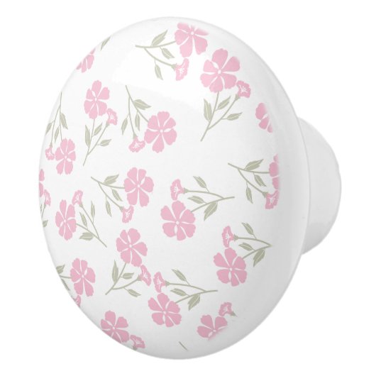 Charming Pink Floral Pattern Ceramic Knob for Deco Keramische Knop (Rechts)