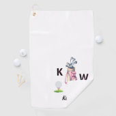 Charming Pink Golf Bag Personalized Monogrammed Golfhanddoek (Insitu)