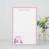 Charming Pink Golf Thème de papeterie personnalisé (Debout devant)