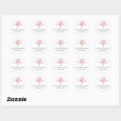 Charming Pink Magnolia Wedding Ronde Sticker (Vel)