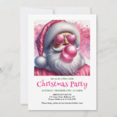 Charming Pink Santa Bubble Gum Funny Christmas Kaart (Voorkant)