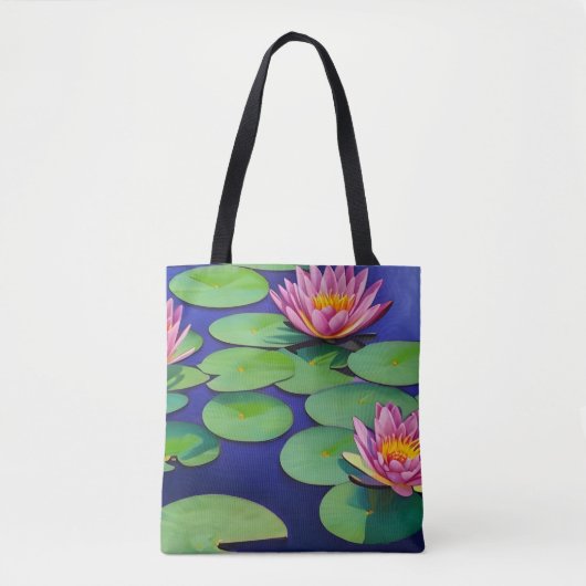 Charming Pink Water Lilies Draagtas (Voorkant)
