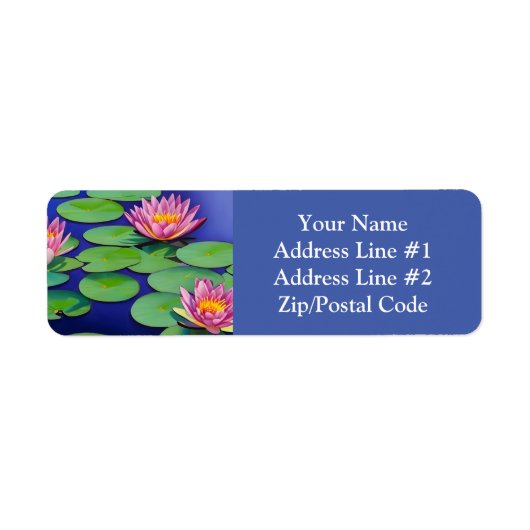 Charming Pink Water Lilies Etiket (Voorkant)