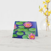 Charming Pink Water Lilies Kaart (Gele Bloem)