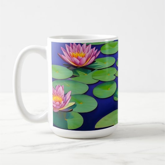 Charming Pink Water Lilies Koffiemok (Links)