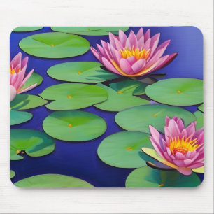 Charming Pink Water Lilies Muismat