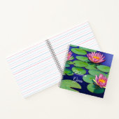 Charming Pink Water Lilies Notitieboek (Binnen)