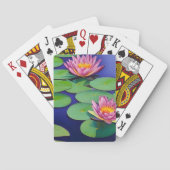 Charming Pink Water Lilies Pokerkaarten (Achterkant)