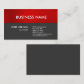 Charming Red Gray Plain Modern Visitekaartje (Voorkant / Achterkant)