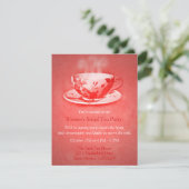 Charming Red Tea Party Invitation (Debout devant)