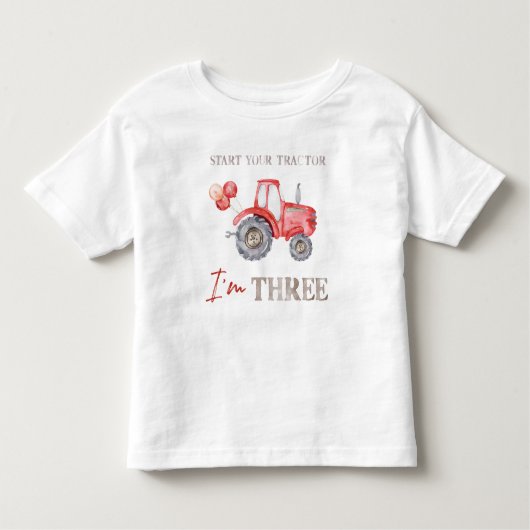 Charming Red Tractor Anniversaire T-Shirt (Devant)