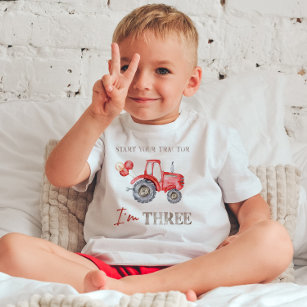 Charming Red Tractor Anniversaire T-Shirt