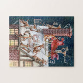Charming Reindeer Rooftop Cofftop Puzzle de pause  (Horizontal)