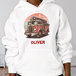 Charming Retro Vintage Fire Truck au coucher du so