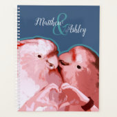 Charming rose Cockatoo amusant Coeur mains Mariage (Devant)