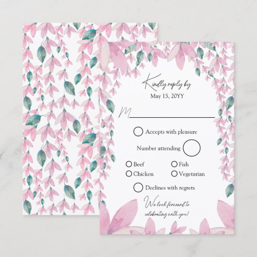 Charming Rose Wisteria RSVP (Devant / Derrière)