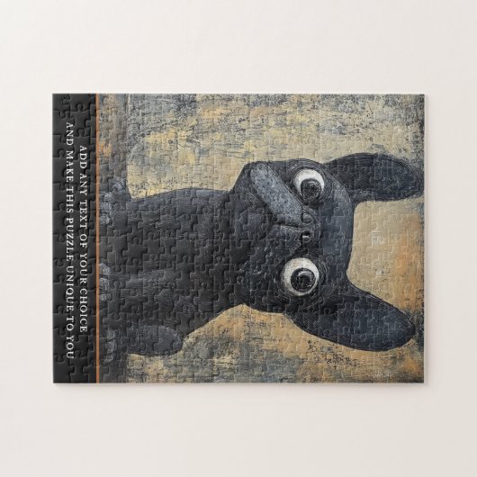 Charming rustic frenchie Dog Illustrated art Legpuzzel (Horizontaal)