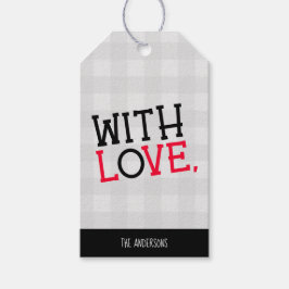 Charming Rustic Light Grey Buffalo Plaid With Love Cadeaulabel