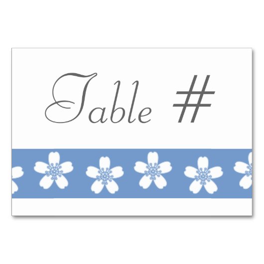 Charming Sakura dans la carte de table Periwinkkle (Devant)