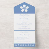 Charming Sakura in Periwinkle All In One Uitnodiging (Binnen)