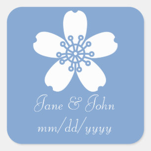 Charming Sakura in Periwinkle Sticker