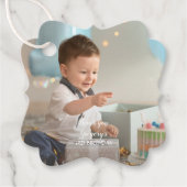 Charming Simple Boy Foto Birthday Bedankt Bedankjes Labels (Voorkant)
