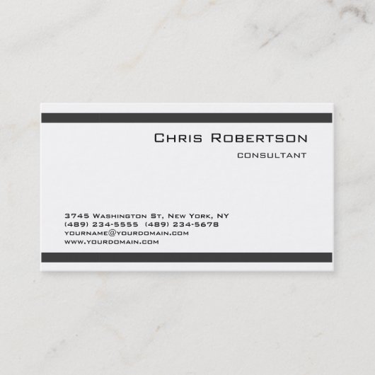 Charming Simple Grey Carte de visite blanc (Devant)