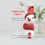 Charming Snowman Noël Party Invitations (Debout devant)