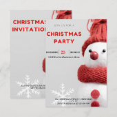 Charming Snowman Noël Party Invitations (Devant / Derrière)
