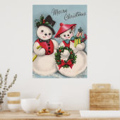 Charming Snowmen Couple Poster (Keuken)