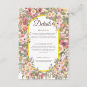 Charming Spring Floral Mariage Détails Carte (Devant)